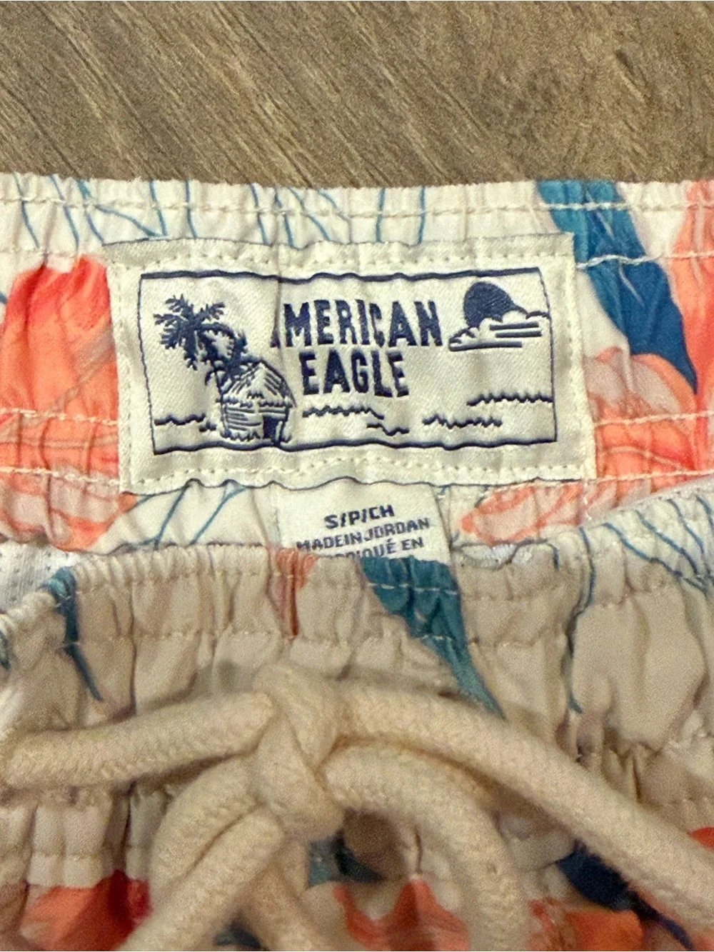American Eagle Outfitters White Floral Drawstring Bermuda Shorts
